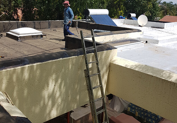 Balcony waterproofing using durable torch-on membrane technology